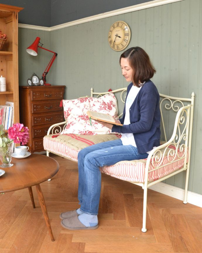 コントワール・ド・ファミーユのアイアンソファ （ホワイト）(cff-117