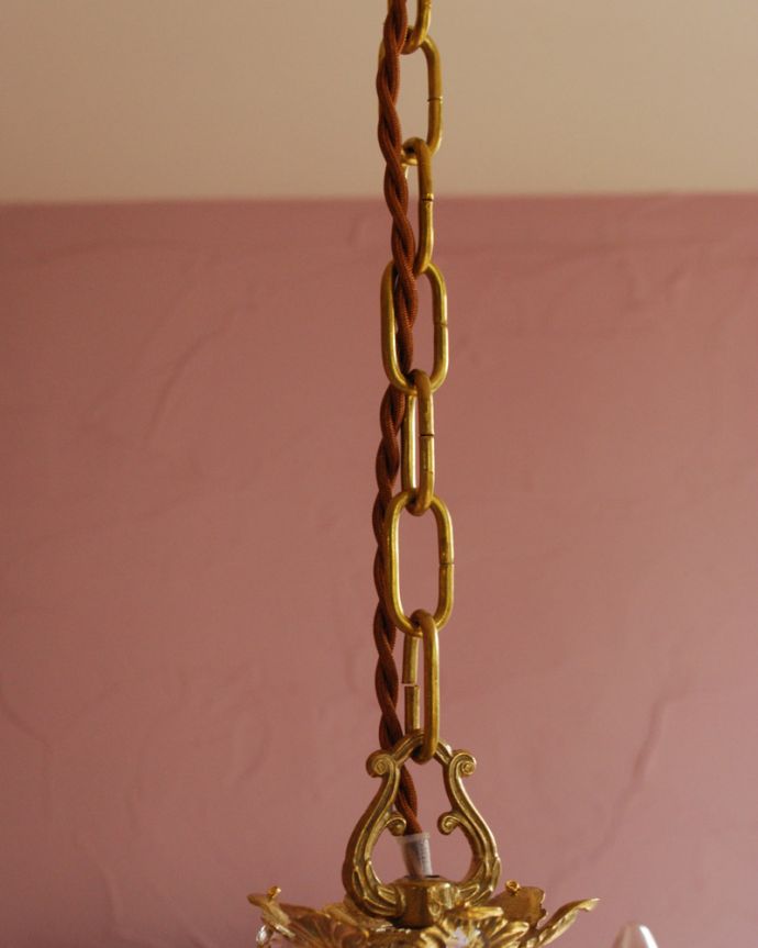 シャンデリア　照明・ライティング　Handleオリジナル シャンデリア（Ｅ17シャンデリア球付）。真鍮のカバー付きです。(cr-015)