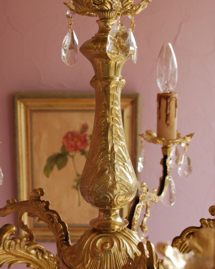 シャンデリア　照明・ライティング　Handleオリジナル シャンデリア（Ｅ17シャンデリア球付）。装飾がたっぷりのゴージャスなデザイン。(cr-015)