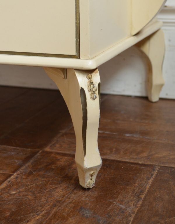 アンティーク家具 フランスのアンティーク引き出し付きスタンドミラー(姿見)。スタンドの脚はしっかりとした安定感があります。(d-1003-f)