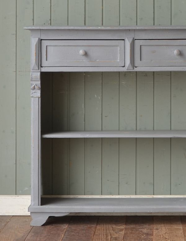 アンティーク家具 フランスの可愛いアンティーク家具、グレーペイントのキャビネット。リビングの電話台にもオススメです。(d-1050-f)