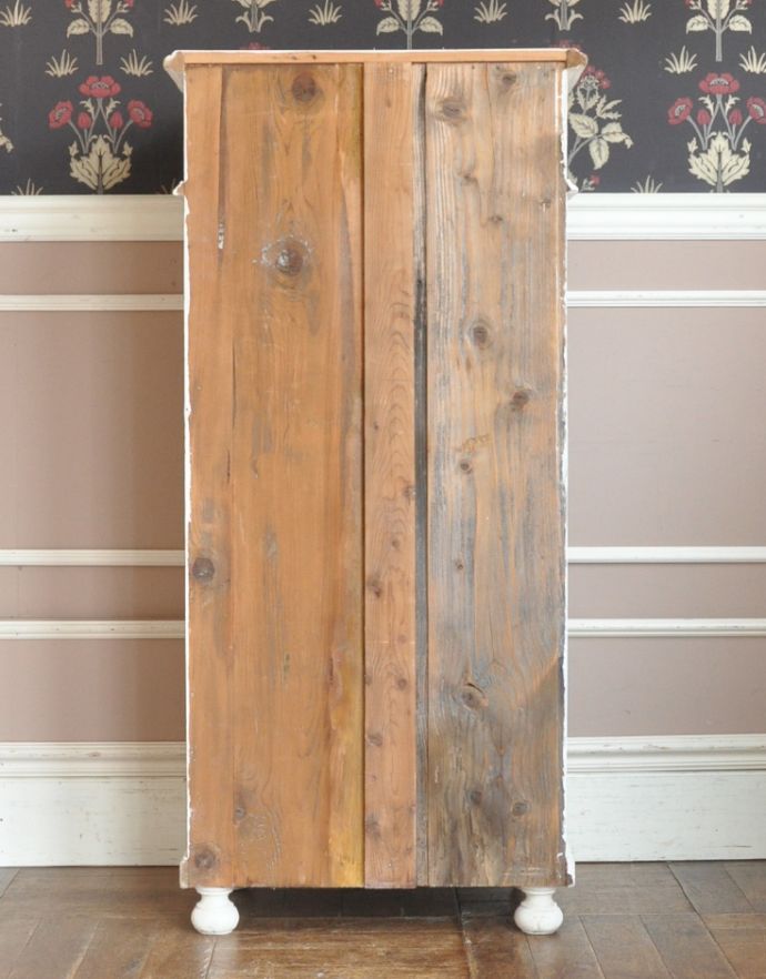 アンティークのキャビネット アンティーク家具 アンティークのフレンチインテリア、引き出し付きのグリアージュキャビネット(ホワイト)。きちんとメンテナンスしてあるので、裏側もキレイです。(d-1129-f-1)