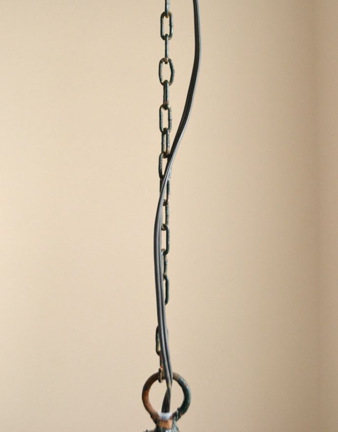 ペンダントライト　照明・ライティング　まるでランプのような雰囲気がお洒落なアイアン製アンティークランプ。ブラックのシックなコードです。(d-1282-z)