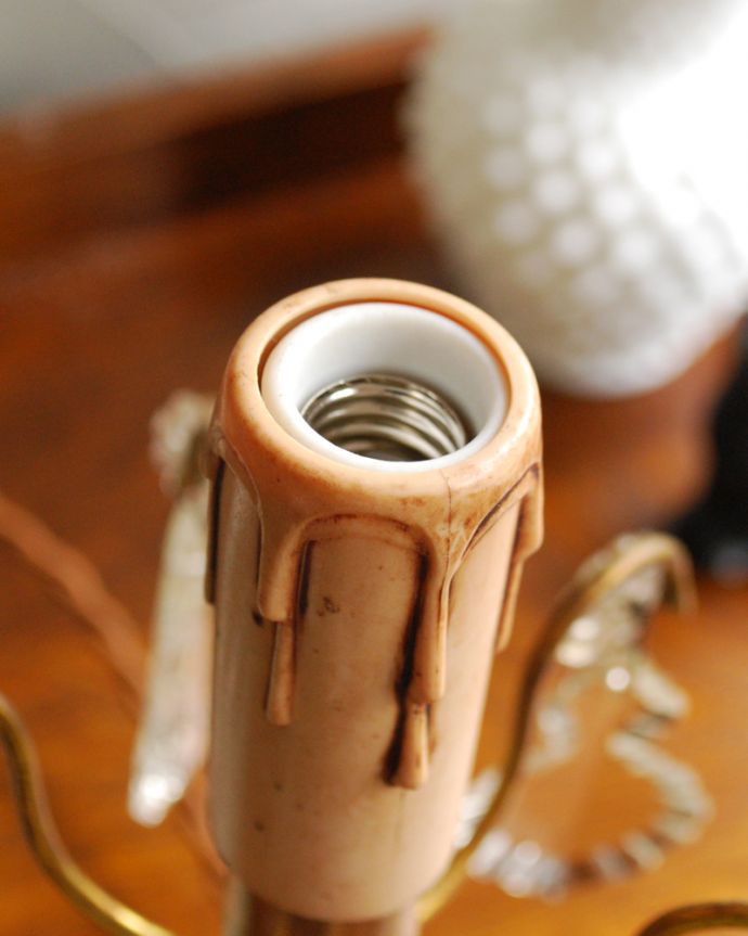 スタンドライト 照明・ライティング きらきら輝くアンティークテーブルシャンデリア(E17丸球付)。しっかりオーバーホウルをしたので、ご安心下さい。(d-1434-z)