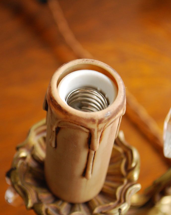 スタンドライト　照明・ライティング　美しいテーブルシャンデリア、フランスアンティーク照明（Ｅ17シャンデリア球付）。しっかりオーバーホウルをしたので、ご安心下さい。(d-1440-z)