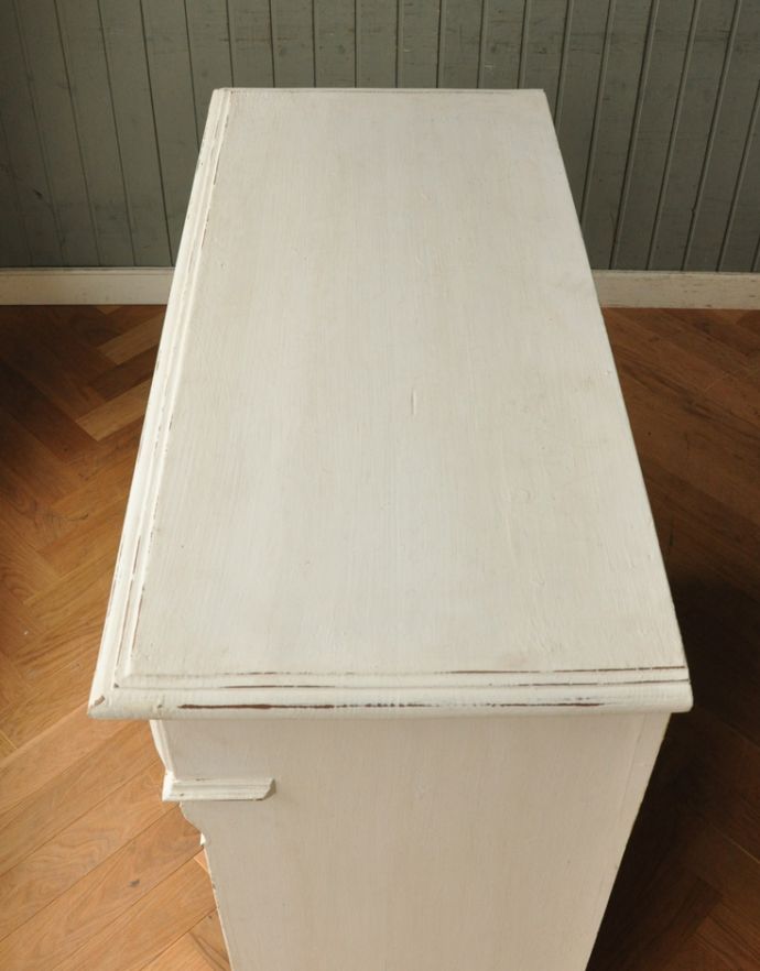 アンティークのキャビネット　アンティーク家具　フランスのアンティークペイント家具、フレンチテイストの素敵なキャビネット。天板もキレイに仕上げました。(d-714-f-2)