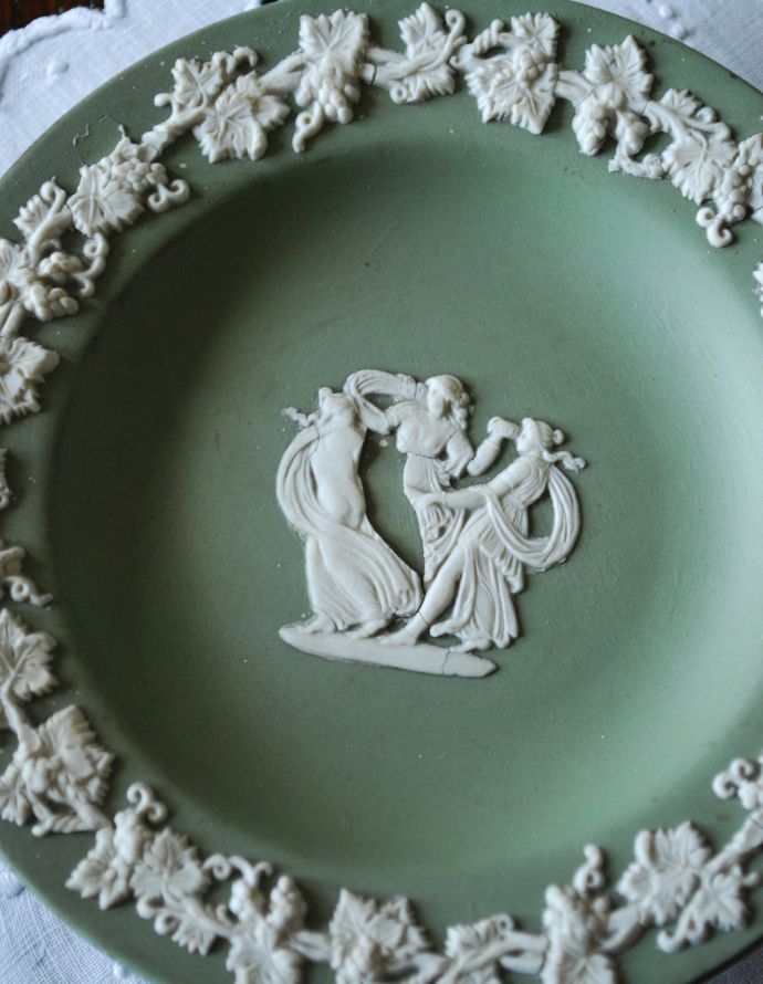 アンティークウェッジウッド、ジャスパーウェアのアッシュトレイ（灰皿