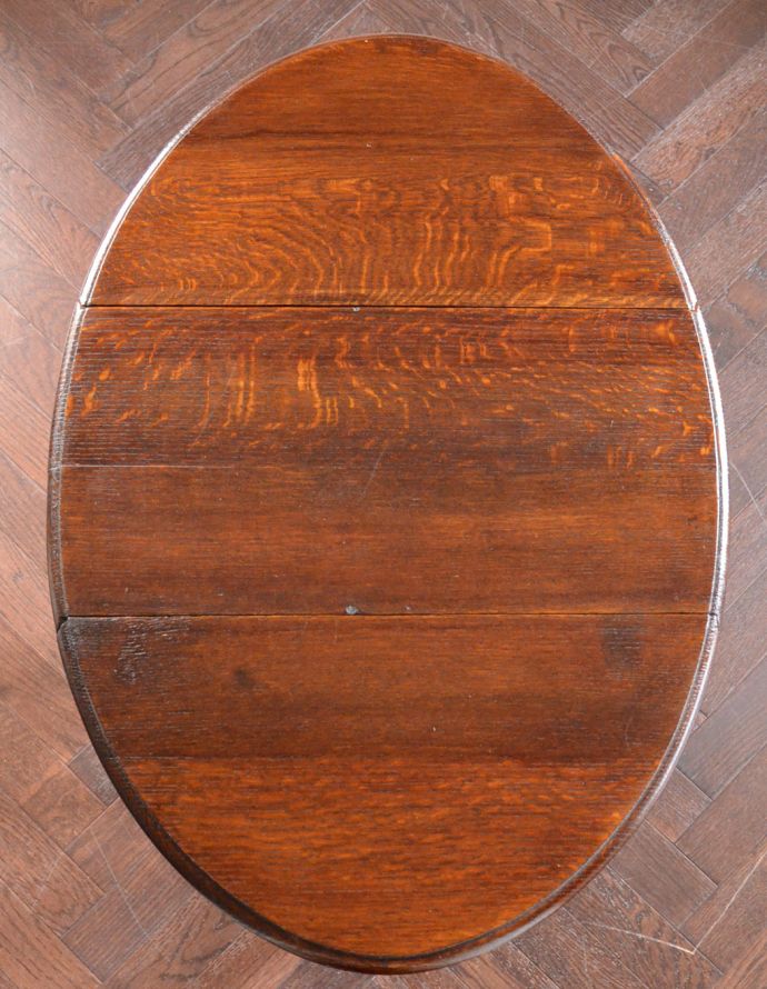 ロイドテーブル アンティーク家具 ティータイムに使うアンティーク家具、伸張式のゲートレッグテーブル。天板です。(j-1253-f-1)