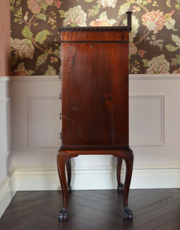 アンティークのキャビネット　アンティーク家具　アンティークの英国家具、マホガニー材を使ったミュージックキャビネット。サイドもしっかり作られています。(j-1479-f)