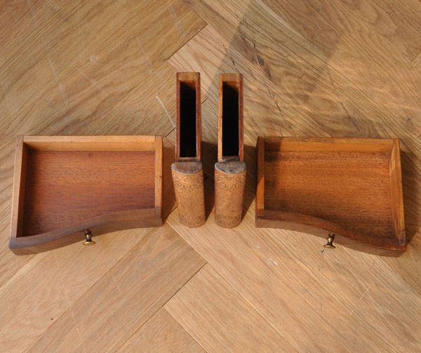 ビューロー アンティーク家具 アンティークのフレンチ家具、ウォルナット材のライティングビューロー(デスク)。ビューロー内小引き出しです。(j-1547-f)