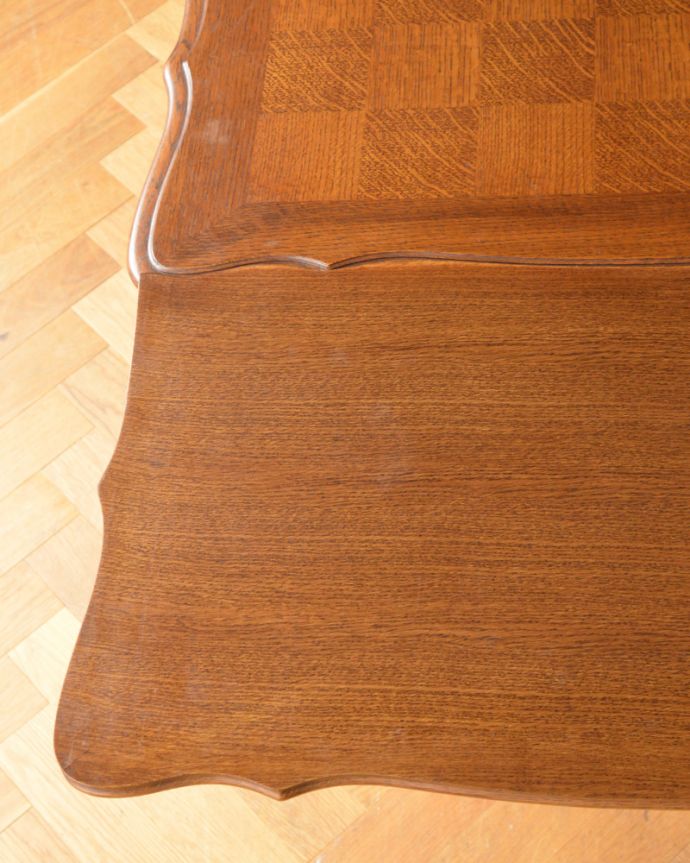 ロイドテーブル アンティーク家具 3WAYで楽しめるドローリーフテーブル(伸張式)、南プロヴァンスのアンティーク家具。メンテナンスをしてありますので、つなぎ目も美しいです。(j-1855-f)