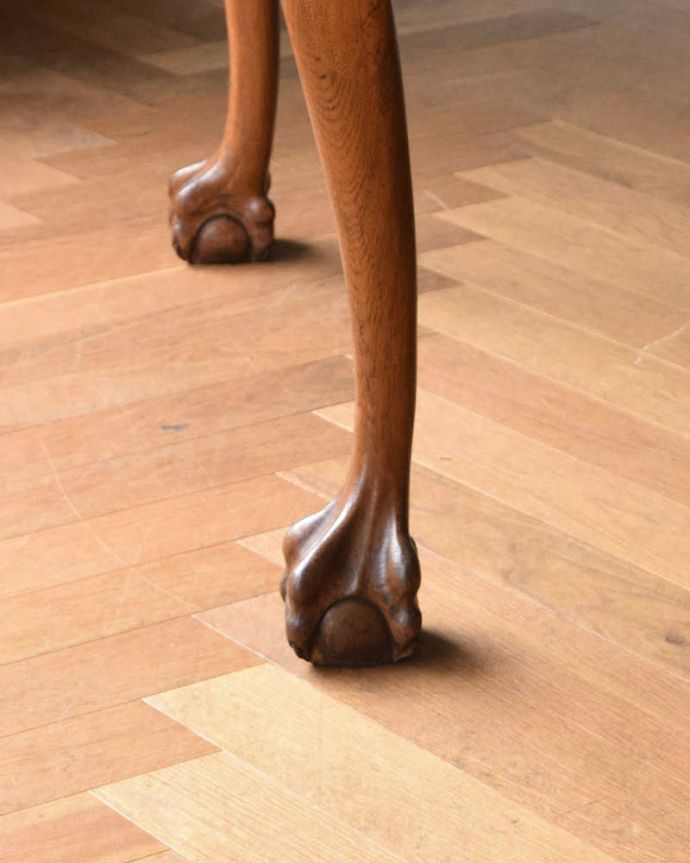 アンティークのテーブル　アンティーク家具　パーケット柄が美しいフランスのドローリーフテーブル（伸張式ダイニングテーブル）。キチンとお直ししました。(j-2012-f)