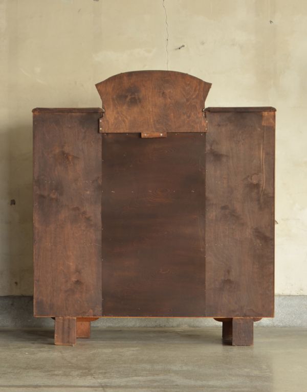 ビューロー　アンティーク家具　アンティークの収納家具、イギリスから来たサイドバイサイド。しっかりメンテナンスしてあるので、裏側もキレイな状態です。(k-1005-f)