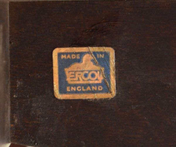 アンティーク家具 アンティークのアーコール家具、ドロップリーフダイニングテーブル。『アーコール』のロゴシールがキレイに残っていました。(k-1024-f)