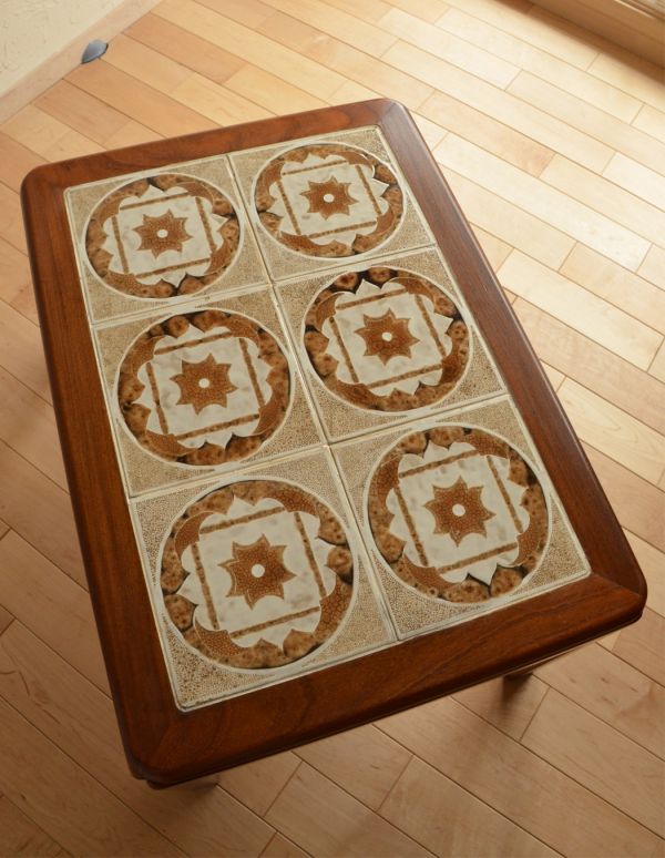 アンティーク家具 G-planのビンテージ家具、タイルトップのセンターテーブル。天板です。(k-1034-f)