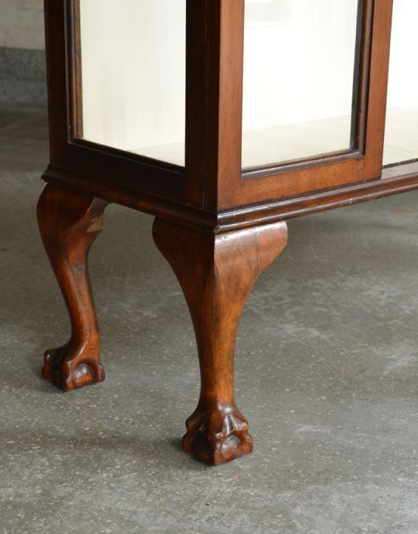 アンティークのキャビネット アンティーク家具 英国のアンティーク家具、大きな美しいガラスキャビネット(ショーケース)。きちんと支えます。(k-1058-f)