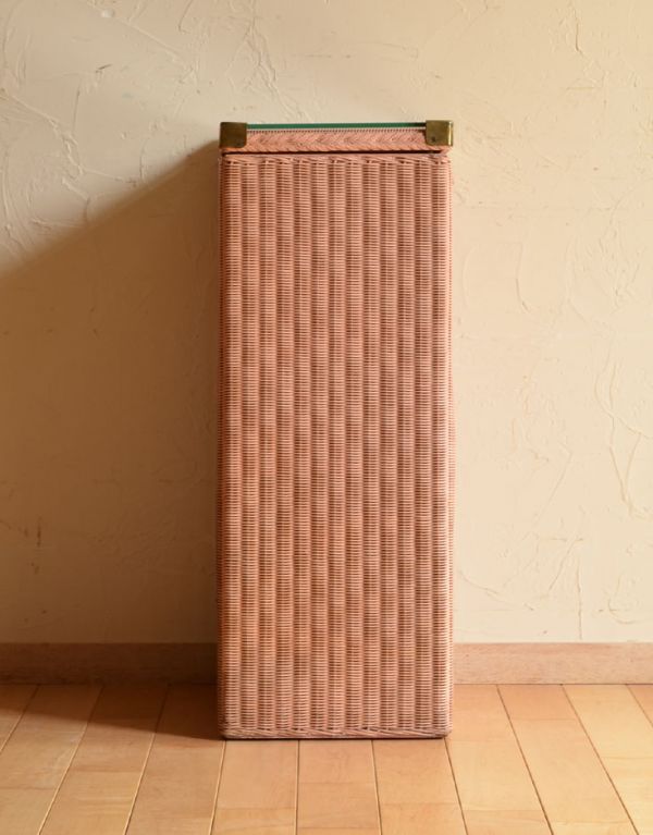 ロイドルーム　アンティーク家具　イギリスのアンティークの家具、テーブルに使えるロイドルームのランドリーボックス。サイドはこんな感じです。(k-1074-f)