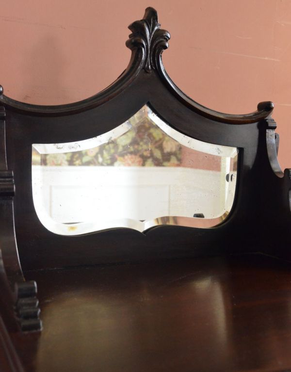 アンティーク家具 英国のアンティーク家具、海外らしいコールボックス(炭入れ)。ミラーがついています。(k-1140-f)