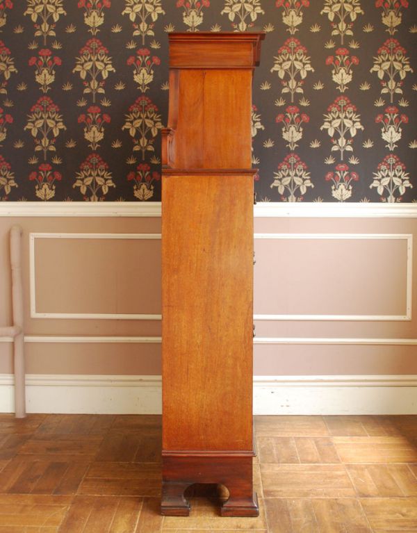 アンティークのキャビネット　アンティーク家具　アールヌーボースタイルのアンティーク英国家具、マホガニー材のキャビネット。横から見てもとっても美しいですよ。(k-1152k-f)