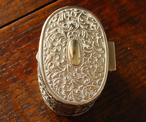 英国シルバープレート、銀のアンティークジュエリーボックス(k-1266-z