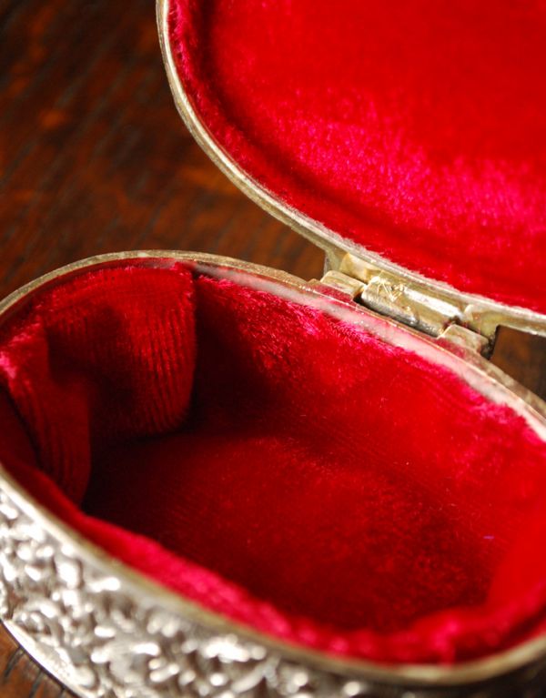 英国シルバープレート、銀のアンティークジュエリーボックス(k-1266-z