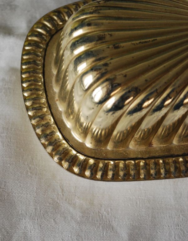 英国シルバープレート、銀のアンティークバターディッシュ（バター