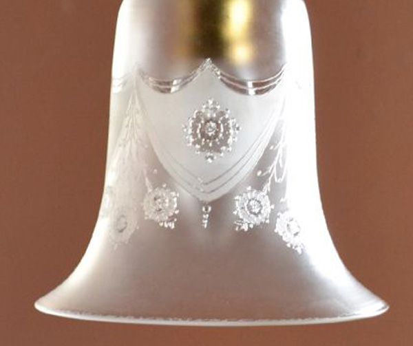 ペンダントライト　照明・ライティング　ガラスで描かれたお花、アンティークペンダントライト。シェードは、アンティークのため、誤差があったり、キズ、汚れが入っている場合もあります。(k-1278-z)