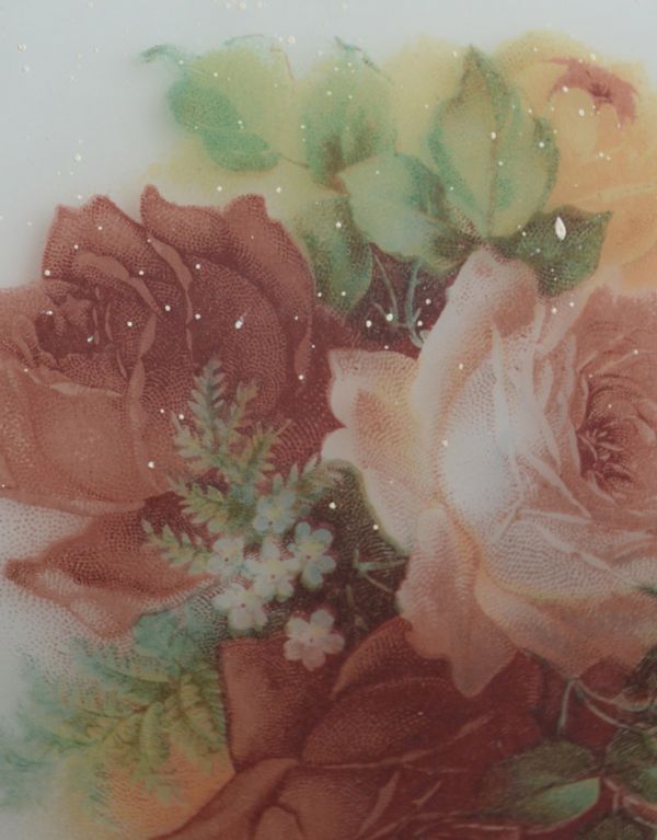 ペンダントライト 照明・ライティング エレガントなアンティークローズの、アンティークペンダントライト。シェードは、アンティークのため、キズ、汚れが入っている場合もあります。(k-1441-z)