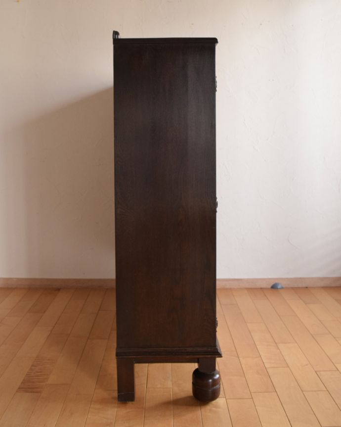 ビューロー アンティーク家具 アンティークの英国家具、本棚とデスクが付いたお洒落なサイドバイサイド。サイドもしっかり作られています。(k-1462-f)