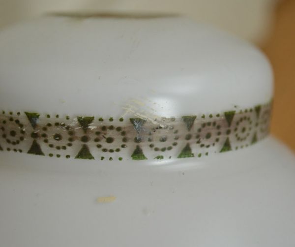 ペンダントライト　照明・ライティング　ローズの花かごが描かれた、ミルクガラスの可愛いアンティークペンダントライト。アンティークのため、多少の汚れ・傷がある場合がありますが、使用上問題はありませんので、ご了承下さい。(k-1478-z)