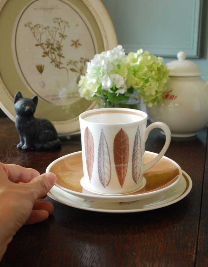 スージークーパー アンティーク雑貨 スージークーパーのハイドパーク、コーヒーカップ&ソーサートリオ(ボーンチャイナ)。アンティークのため、多少の欠け・傷がある場合がありますが、使用上問題はありませんので、ご了承下さい。(k-1678-z)