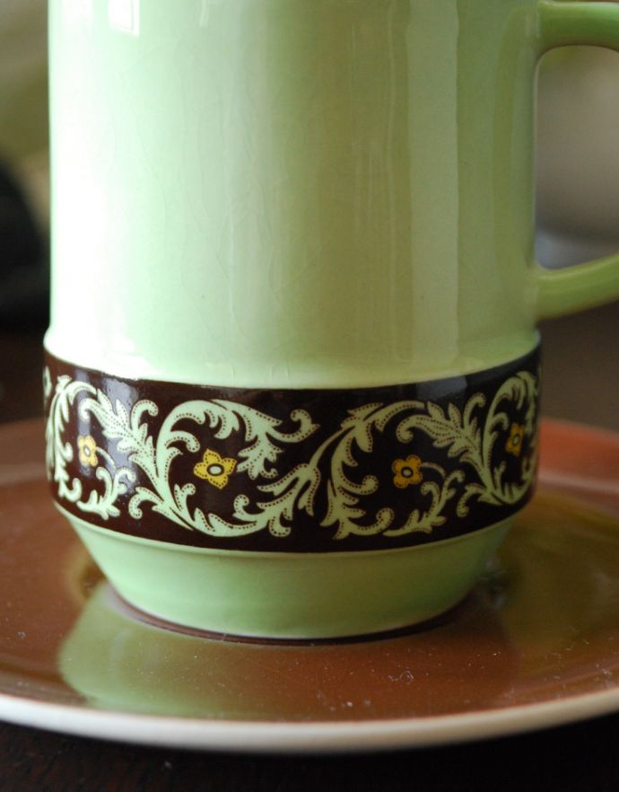 テーブルウェア(食器)　アンティーク雑貨　カールトンウェア社(Carlton ware)のアンティーク　カップ＆ソーサー。いつものティータイムも彩り鮮やかに楽しくなりますよ。(k-1748-z)
