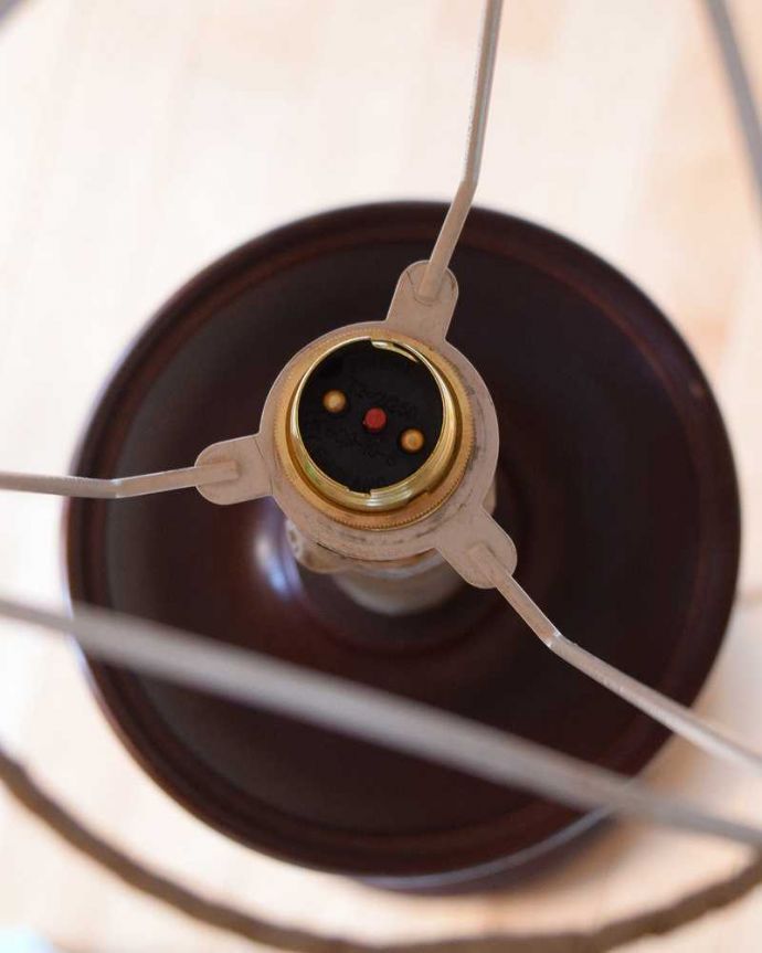 スタンドライト　照明・ライティング　お花柄×フリンジが華やかな布シェードのアンティークフロアランプ。全てオーバーホールしてありますので、安心してお使いください。(k-1766-f)