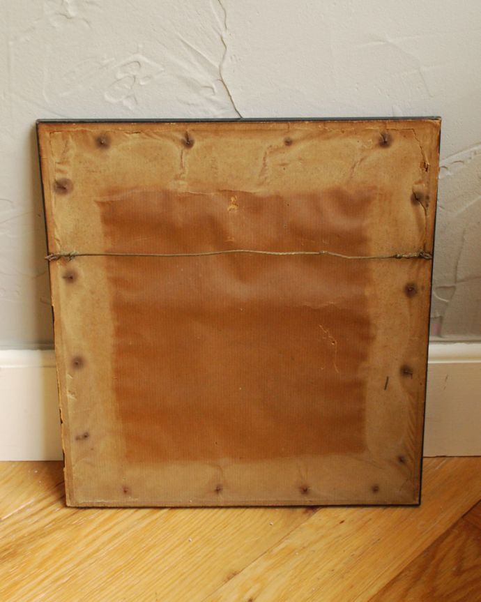 木の雑貨 アンティーク雑貨 壁のインテリアを楽しむアンティークの額絵。裏面です。(k-1796-z)