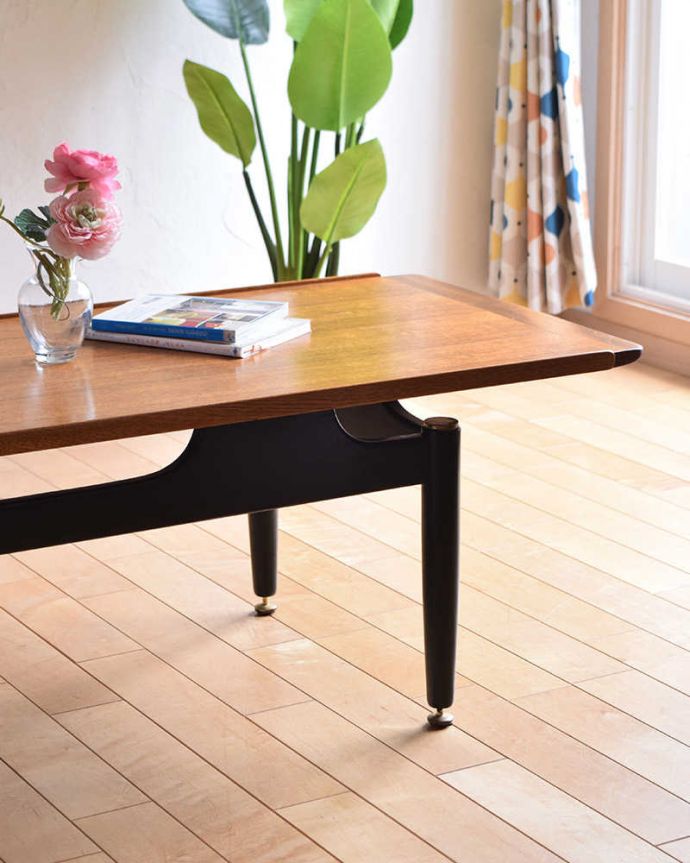 G-PLAN(Gプラン)　アンティーク家具　トラー＆ブラックシリーズのヴィンテージ家具、北欧スタイルのセンターテーブル(G-PLAN) 。クールな表情の中に感じるぬくもり･･･ヴィンテージの家具は、クールな表情の中に、なんだかほっこりとしたぬくもりが感じられるんです。(k-1871-f)