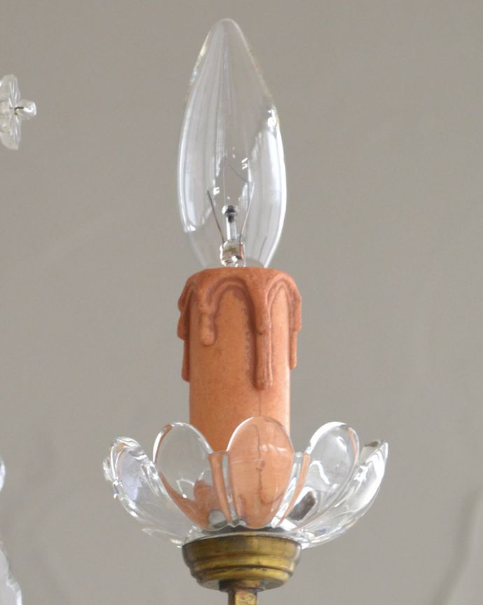 シャンデリア 照明・ライティング フランスで見つけたアンティークシャンデリア(3灯)(E17シャンデリア球付) 。オーバーホール済みなので安心してお使い頂けます。(k-1997-z)