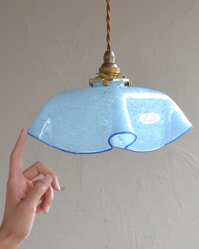 ペンダントライト 照明・ライティング マーブル模様がキレイなアンティーク シェード(コード・シャンデリア電球・ギャラリーA付き)。※こちらのシェードのみは販売していません。(k-2016-z)