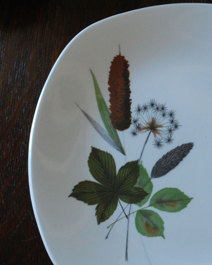 アンティーク 陶磁器の雑貨　アンティーク雑貨　シックな英国輸入のアンティークプレート（大）ミッドウィンター社のRIVERSIDE。優しい色使いです。(k-2153-z)