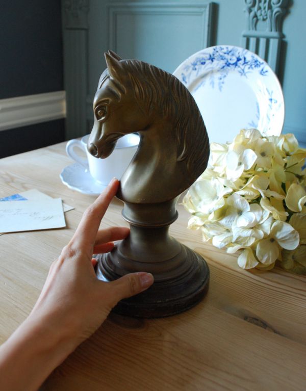 イギリスのアンティーク雑貨、馬のオブジェ(m-1259-z)｜アンティーク雑貨