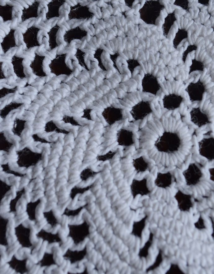 アンティーク雑貨　レース編みが綺麗なアンティークドイリーレース。ハンドメイドの繊細さとあたたかさがあります。(m-1302-z)