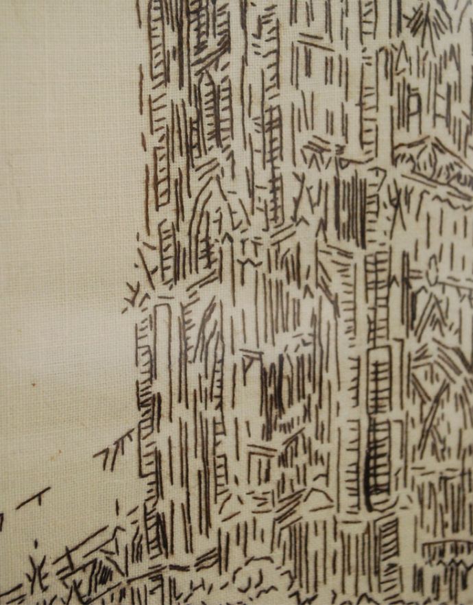 木の雑貨 アンティーク雑貨 刺繍で描かれた「Beverley Minster」英国で見つけたフレームの額絵。イギリスの「ビバリー大聖堂」を描いた一枚です。(m-1389-z)