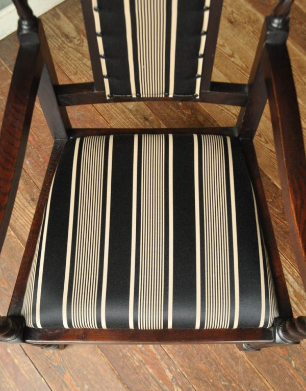m-348-c　アンティークマホガニーアームチェアの座面