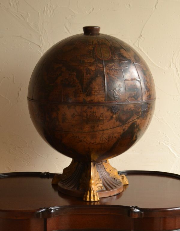 イタリア製地球儀 ワインラック キャスター付アンティーク ビンテージ 希少】イタリア製 地球儀 ワインラック キャスター付 アンティーク