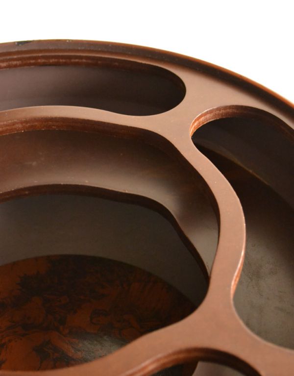 めずらしい家具 アンティーク家具 アンティークのカクテルキャビネット、地球儀型のバーキャビネット(ワインラック)。きちんとメンテナンスしてあるので、内側もキレイです。(m-498-f)