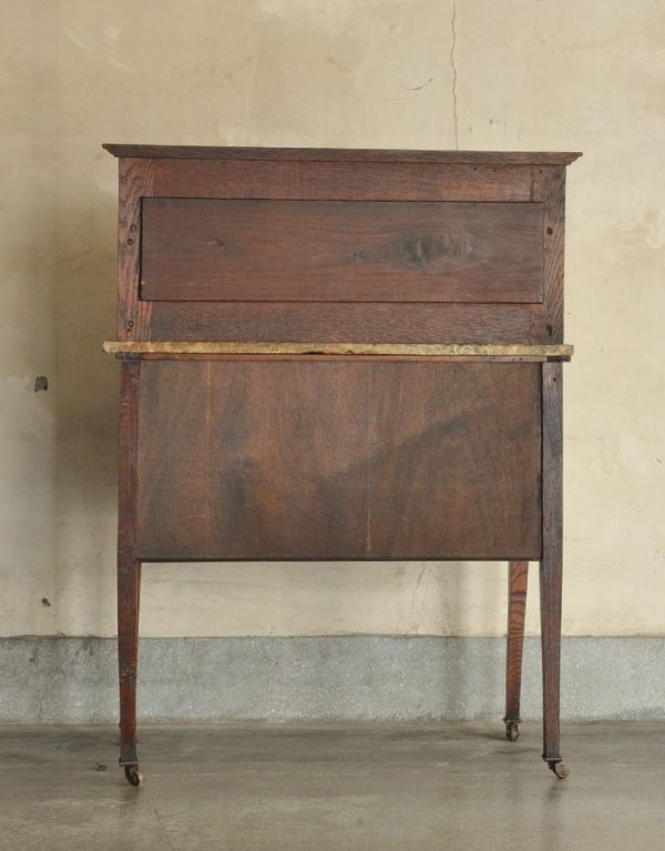 ウォッシュスタンド　アンティーク家具　英国アンティークの家具、グリーンのタイルのウォッシュスタンド。きちんとメンテナンスしているので、裏側もキレイな状態です。(m-500-f)