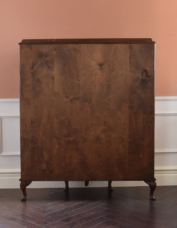 アンティークのキャビネット　アンティーク家具　英国のアンティーク家具、ミラー付きガラスキャビネット（飾り棚）。きちんとメンテナンスしてあるので、裏側もキレイです。(m-505-f)