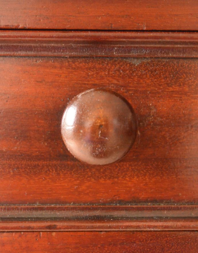 ロイドテーブル　アンティーク家具　どんな場所でも使える美しいフォルムが魅力の素敵なアンティークデスク（コンソールテーブル）。丸い木の取っ手がアクセントになります。(m-516-f)