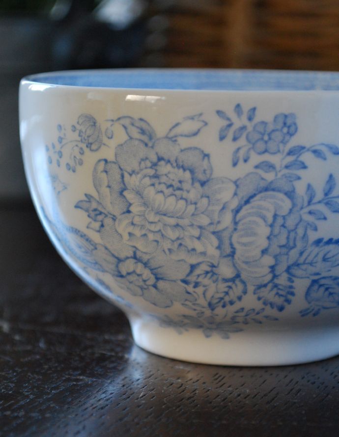 バーレイ食器 インテリア雑貨 英国輸入雑貨 バーレイ社のシュガーボウルM(ブルーアジアティックフェザンツ)。綺麗なお花の絵が描かれています。(n1-195)
