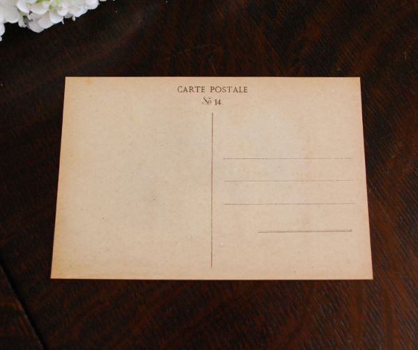 インテリア本・ポストカード　インテリア雑貨　アンティーク風ボタニカルポストカード（ROSACEES）。裏はこんな感じです。(n13-004-8)