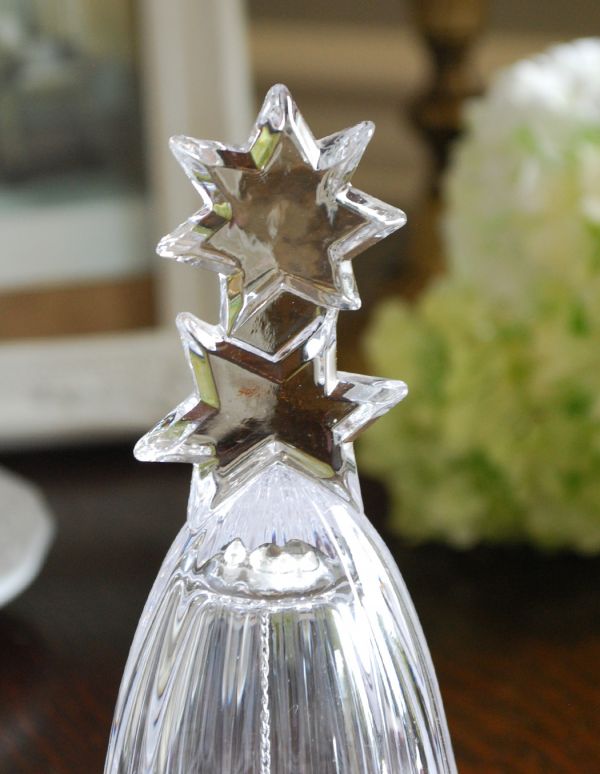 きらきら輝く星モチーフのディナーベル アンティークプレスドグラス(pg